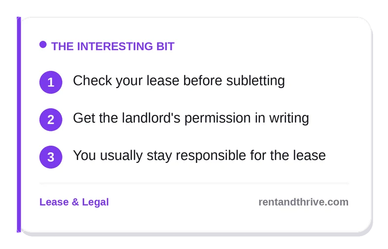 Subletting Your Apartment: Rules, Risks, and How to Do It Right – key takeaways
