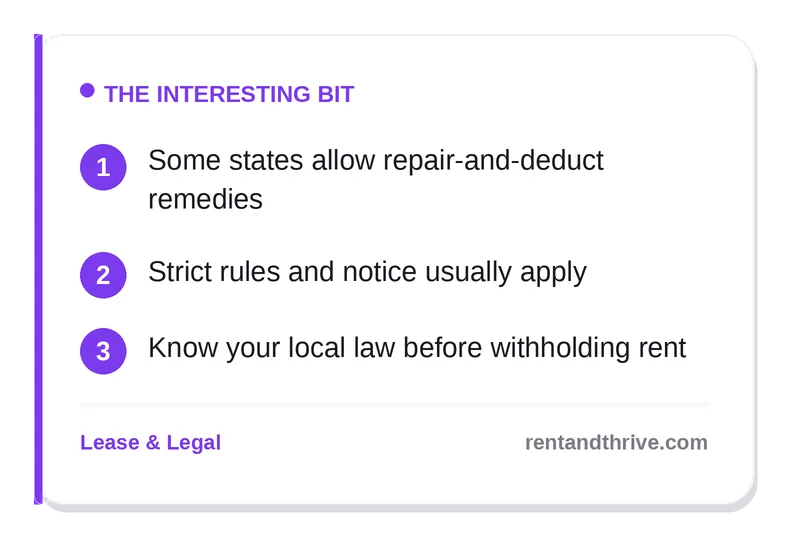 Rent Withholding and Repair-and-Deduct: Legal Remedies for Renters – key takeaways