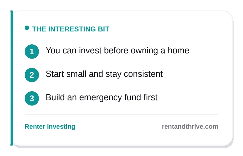 How to Start Investing When You're Paying Rent – key takeaways