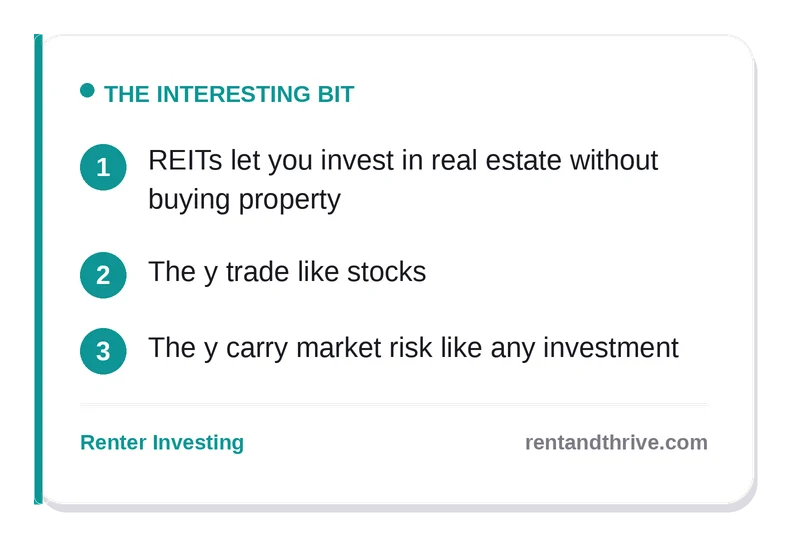 REITs: How Renters Can Invest in Real Estate Without Buying Property – key takeaways
