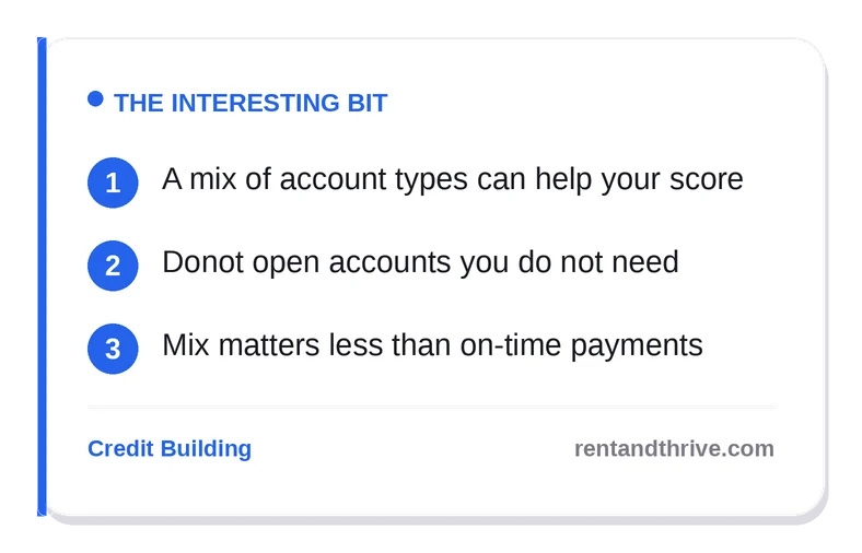 Credit Mix Explained: Why Renters Need More Than One Account Type – key takeaways